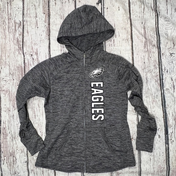 Women's Philadelphia Eagles Athletic NFL Football Hoodie Zip Up Sweatshirt - Picture 1 of 3